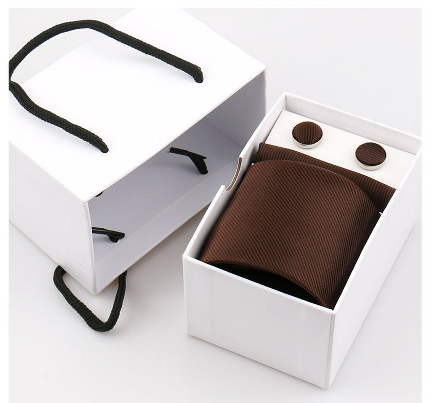Neck Tie Set Box - Elegant Men Tie Set 7.5CM Solid